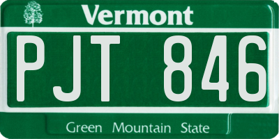 VT license plate PJT846