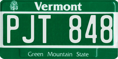 VT license plate PJT848