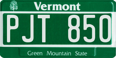 VT license plate PJT850
