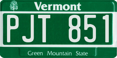 VT license plate PJT851