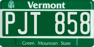 VT license plate PJT858
