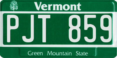 VT license plate PJT859
