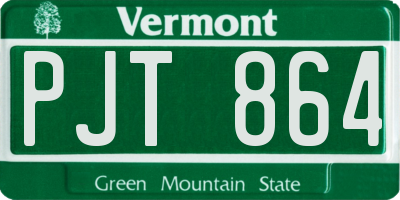 VT license plate PJT864