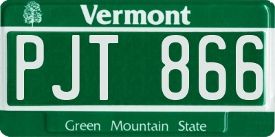 VT license plate PJT866