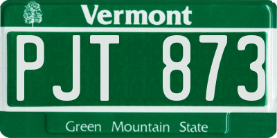 VT license plate PJT873