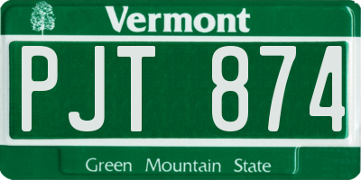 VT license plate PJT874