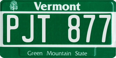 VT license plate PJT877