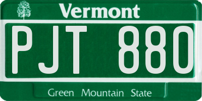 VT license plate PJT880