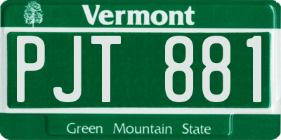 VT license plate PJT881