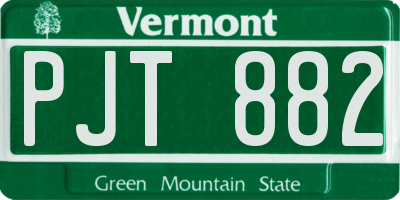 VT license plate PJT882