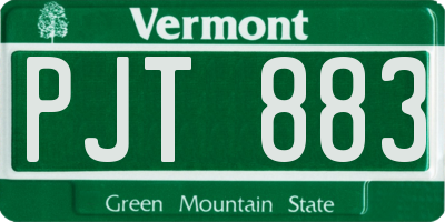 VT license plate PJT883