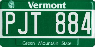 VT license plate PJT884