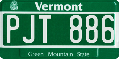 VT license plate PJT886