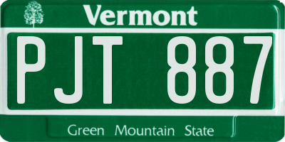 VT license plate PJT887