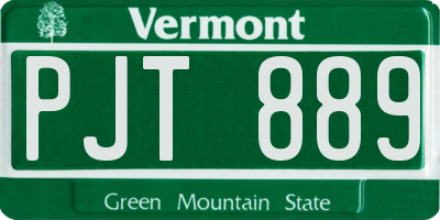 VT license plate PJT889