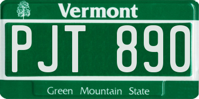 VT license plate PJT890