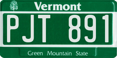 VT license plate PJT891