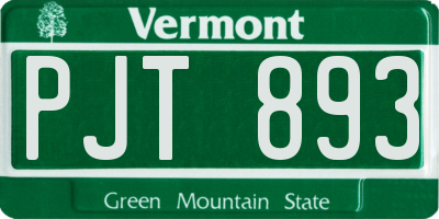 VT license plate PJT893