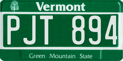 VT license plate PJT894