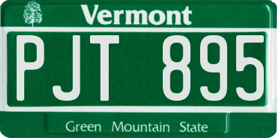 VT license plate PJT895
