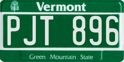 VT license plate PJT896