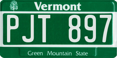 VT license plate PJT897