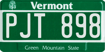 VT license plate PJT898