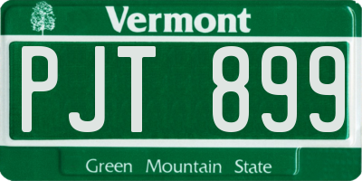 VT license plate PJT899