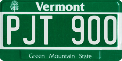VT license plate PJT900