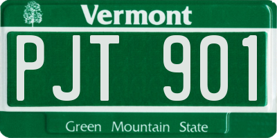 VT license plate PJT901