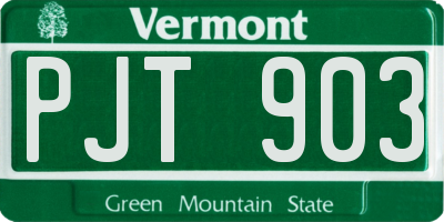 VT license plate PJT903