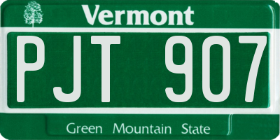 VT license plate PJT907