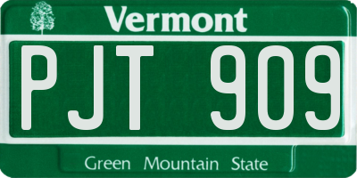 VT license plate PJT909