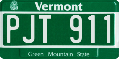 VT license plate PJT911