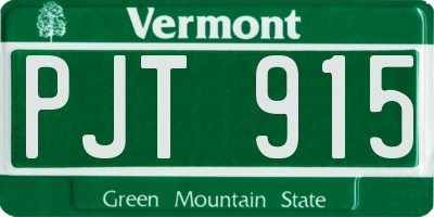 VT license plate PJT915