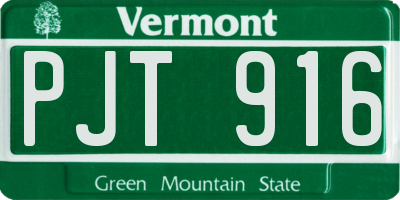 VT license plate PJT916