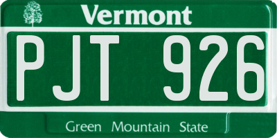 VT license plate PJT926