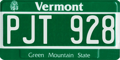 VT license plate PJT928