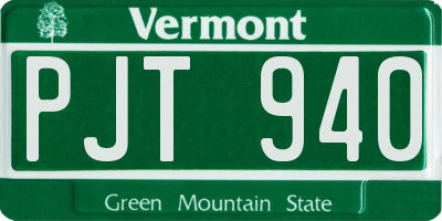 VT license plate PJT940