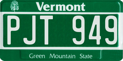 VT license plate PJT949