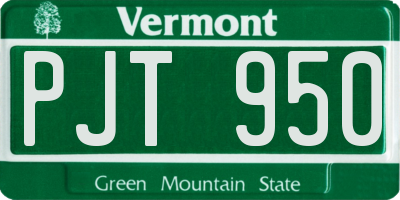 VT license plate PJT950