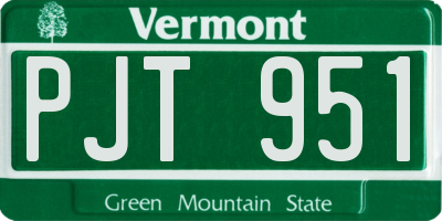 VT license plate PJT951