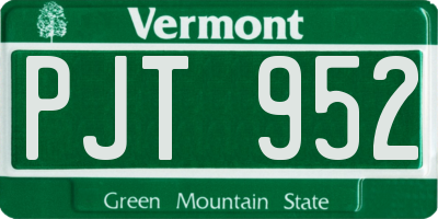 VT license plate PJT952