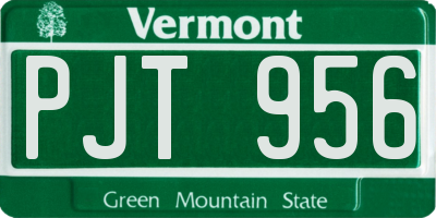 VT license plate PJT956