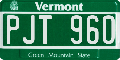 VT license plate PJT960