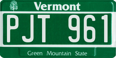 VT license plate PJT961
