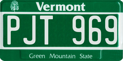 VT license plate PJT969