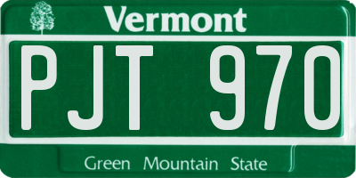 VT license plate PJT970