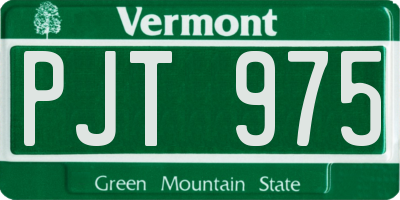 VT license plate PJT975