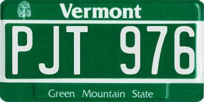 VT license plate PJT976